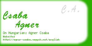 csaba agner business card